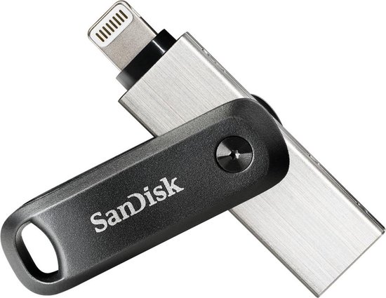 SanDisk iXpand Flash Drive Go USB-stick smartphone/tablet Zwart Zilver 64  GB USB 3 2... | bol.com