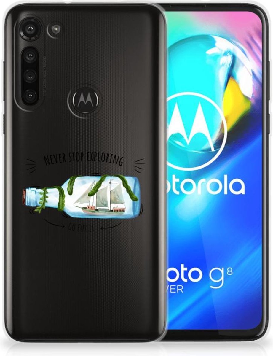 Motorola Moto G8 Power Telefoonhoesje met Naam Boho Bottle