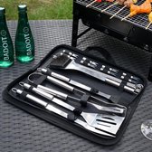 Decopatent® 22 Delig BBQ Gereedschapset in Draagtas - Barbeque accessoires Set - Barbeque Grill Tang Spatel Mes Vork Borstel Spies