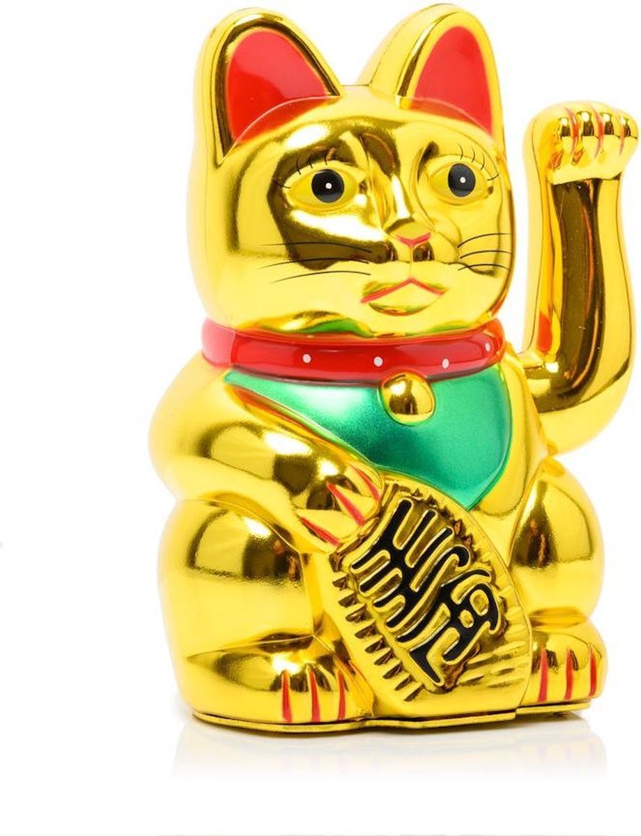 Maneki Neko Lucky Cat agitant avec bras mobile - Chat porte-bonheur japonais  / chinois