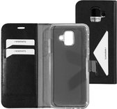 Mobiparts hoesje geschikt voor Samsung Galaxy A6 (2018) - Wallet/Boekhoesje - Eco Leer - Magneet Sluiting - Opberg vakken - Zwart