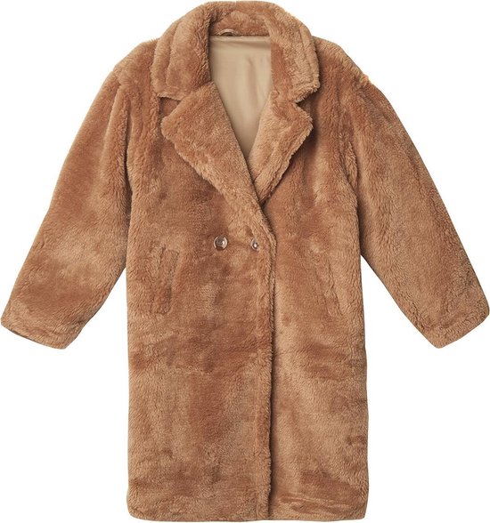 Faux fur jas Teddy, maat M|Bruine mantel|Oversized imitatiebont jas |  bol.com