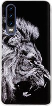 ADEL Siliconen Back Cover Softcase Hoesje Geschikt voor Huawei P30 - Leeuw Zwart