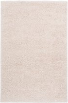 Hoogpolig effen vloerkleed Emilia - crème - 80x150 cm
