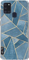 Casetastic Samsung Galaxy A21s (2020) Hoesje - Softcover Hoesje met Design - Dusk Blue Stone Print