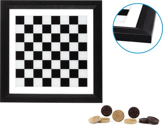 Afbeelding van het spel Dal Negro Damspel 34,5 X 34,5 Cm Glas Zwart/wit