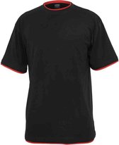 Urban Classics - Contrast Tall Heren T-shirt - L - Zwart/Rood