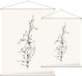 Genisteae zwart-wit Schets (Broom) - Foto op Textielposter - 120 x 160 cm