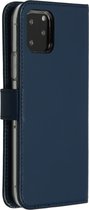 iPhone 11 Pro Hoesje met Pasjeshouder - Selencia Echt Lederen Booktype - Blauw