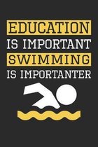 Education is Important Swimming Is Importanter - Swimming Training Journal - Swimming Notebook - Gift for Swimmer: Unruled Blank Journey Diary, 110 bl