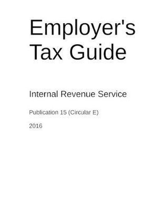 Employer's Tax Guide - cover