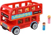 Tooky Toy Speelgoedbus London 28,5 X 19 Cm Hout Rood 9-delig