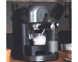 Cecotec Semiautomatischer Kaffee Instant Power-ccino 20 Chic Nera Serie. für gemahlenen Kaffee und Kapselkaffee 20 Riegel, Milchtank 0,7 ml, Wassertank 1,7 l.