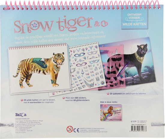 Sneeuw Tijger Boek | Stickerboek Dress me Up | Wilde katten | Fantasie en... | bol.com