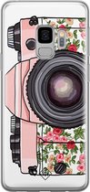 Samsung S9 hoesje siliconen - Hippie camera | Samsung Galaxy S9 case | Roze | TPU backcover transparant