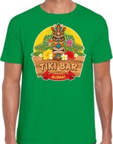 Hawaii feest t-shirt / shirt tiki bar Aloha voor heren - groen - Hawaiiaanse party outfit / kleding/ verkleedkleding/ carnaval shirt L