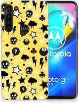 Silicone Back Cover Motorola Moto G8 Power Telefoon Hoesje Punk Yellow