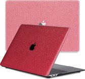 Lunso Geschikt voor MacBook Pro 13 inch M1/M2 (2020-2022) cover hoes - case - Glitter Rood
