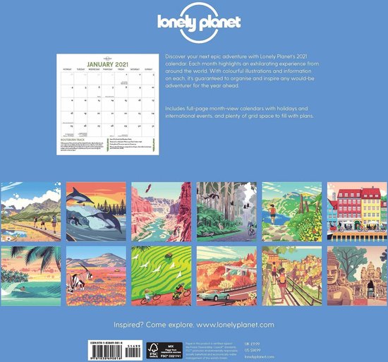 bol.com | Lonely planet: epic adventures calendar 2021