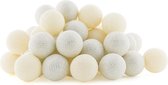 Cotton Ball Lights Sparkling lichtslinger beige en zilver - Silver/Shell 50