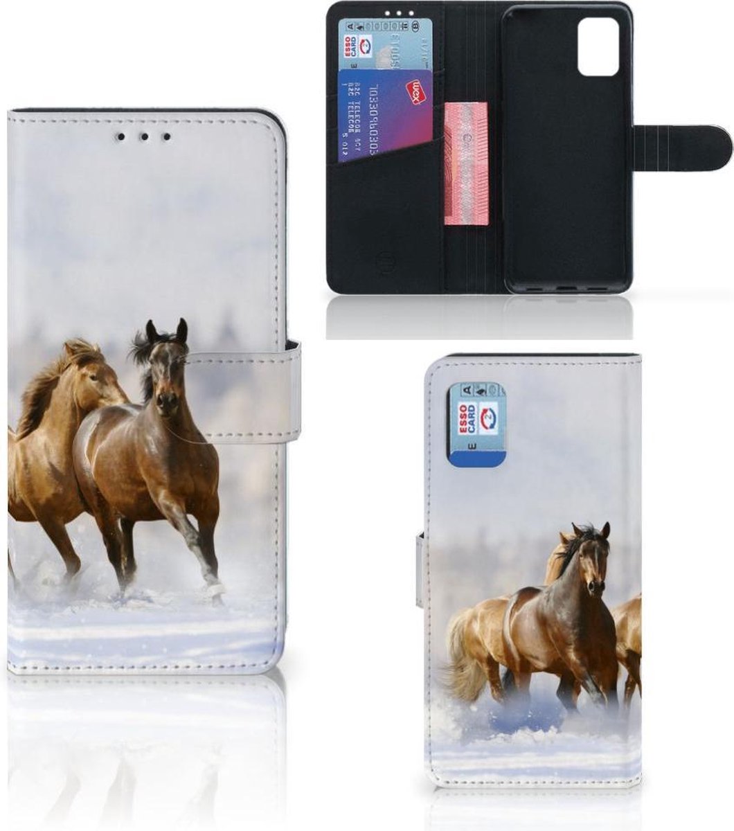 Samsung Galaxy A31 Telefoonhoesje met Pasjes Paarden