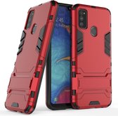 Armor Kickstand Back Cover - Samsung Galaxy M21 Hoesje - Rood