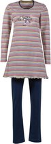 Woody pyjama meisjes/dames - multicolor gestreept - kat - 202-1-BLB-S/915 - maat 140