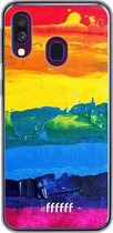 Samsung Galaxy A40 Hoesje Transparant TPU Case - Rainbow Canvas #ffffff