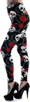 Banned Legging -XL- These stylish Halloween Zwart/Rood
