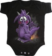 Spiral Romper baby -S- DRAGON RELIEF Zwart