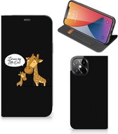 GSM Hoesje Geschikt voor iPhone 12 Pro Max Wallet Case Giraffe