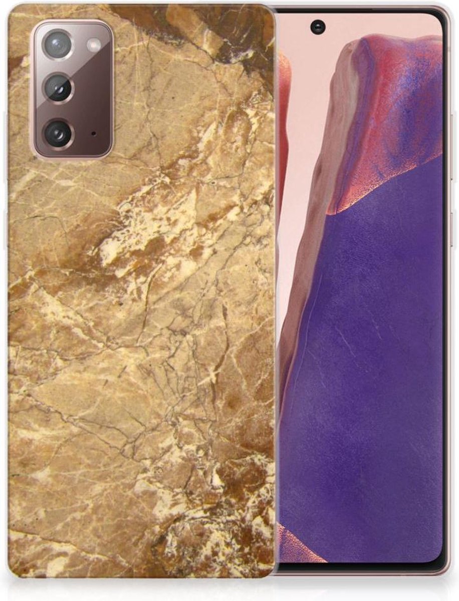 Samsung Note 20 TPU Siliconen Hoesje Marmer Creme