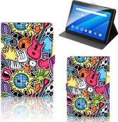 Tablet Book Cover Lenovo Tab E10 Cover met Standaard Punk Rock