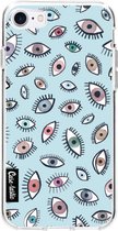 Casetastic Apple iPhone 7 / iPhone 8 / iPhone SE (2020) Hoesje - Softcover Hoesje met Design - Eyes Blue Print