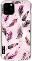 Casetastic Apple iPhone 11 Pro Hoesje - Softcover Hoesje met Design - Feathers Pink Print