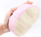 Badspons en douche spons roze - lichte scrub - loofah - 100% duurzaam en van natuurlijk materiaal