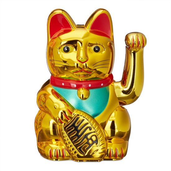 relaxdays - Maneki Neko - zwaaiende kat - geluksbrenger Chinese kat - gelukskat - Relaxdays