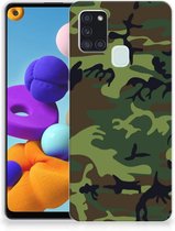GSM Hoesje Geschikt voor Samsung Galaxy A21s Smartphonehoesje Camouflage