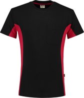Tricorp 102002 T-Shirt Bicolor Borstzak - Zwart/Rood - 7XL