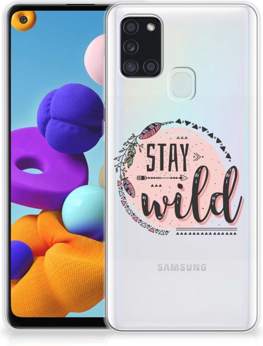 Samsung Galaxy A21s Telefoonhoesje met Naam Boho Stay Wild