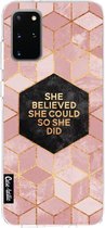 Casetastic Samsung Galaxy S20 Plus 4G/5G Hoesje - Softcover Hoesje met Design - She Believed She Could So She Did Print