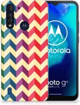 TPU Siliconen Hoesje Motorola Moto G8 Power Lite Doorzichtig Hoesje Zigzag Color