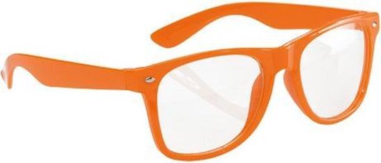 Set van 10x stuks neon oranje party zonnebrillen voor dames en heren -  Oranje fans... | bol.com