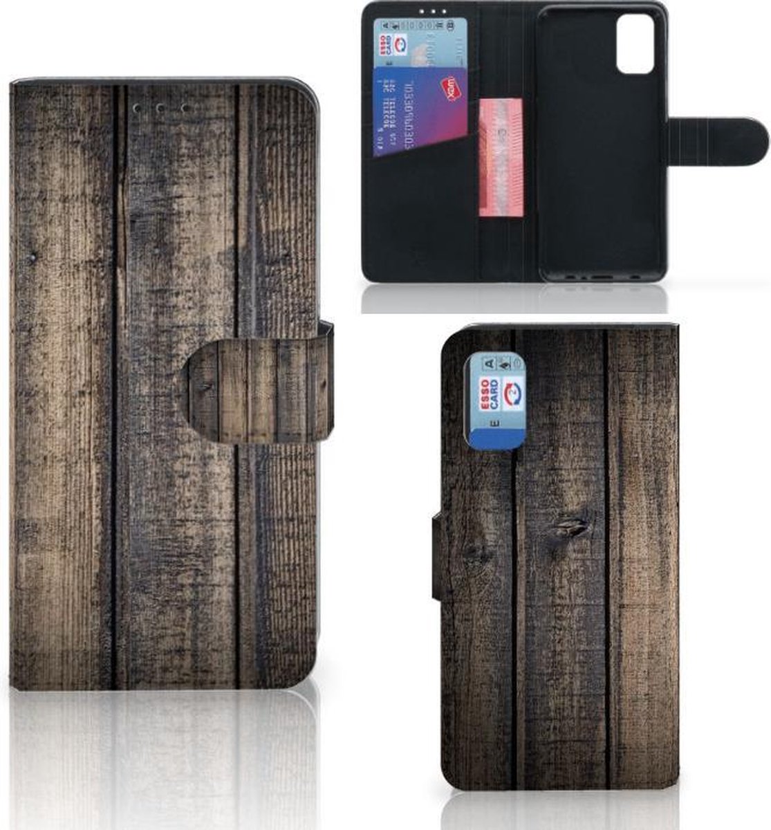 Book Case voor Samsung Galaxy A41 Book Style Case Steigerhout