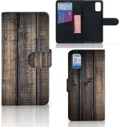 GSM Hoesje Geschikt voor Samsung Galaxy A41 Leuk Case Cadeau voor Mannen Steigerhout