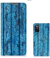 Telefoonhoesje Samsung Galaxy A41 Magnet Case Wood Blue