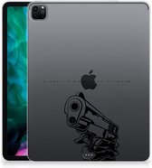 Tablet Hoesje met foto iPad Pro 12.9 (2020) | iPad Pro 12.9 (2021) Siliconen Bumper Gun Don't Touch My Phone met doorzichte zijkanten