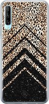 Huawei P Smart Pro hoesje siliconen - Chevron luipaard | Huawei P Smart Pro case | geel | TPU backcover transparant