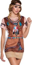 Boland - Fotorealistisch shirt Dakota (S) - Volwassenen - Indiaan - Cowboy - Indiaan