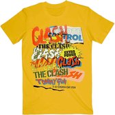 The Clash Heren Tshirt -XL- Singles Collage Text Geel